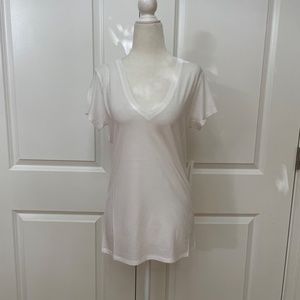 White Little Boy V-Neck T-shirt from Vince